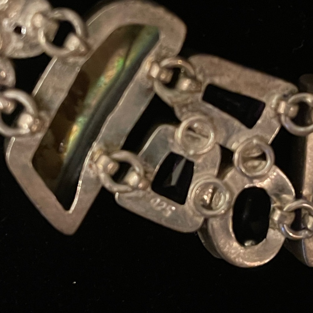 Silver Necklace With Multiple Natural Stones 20” - image 6